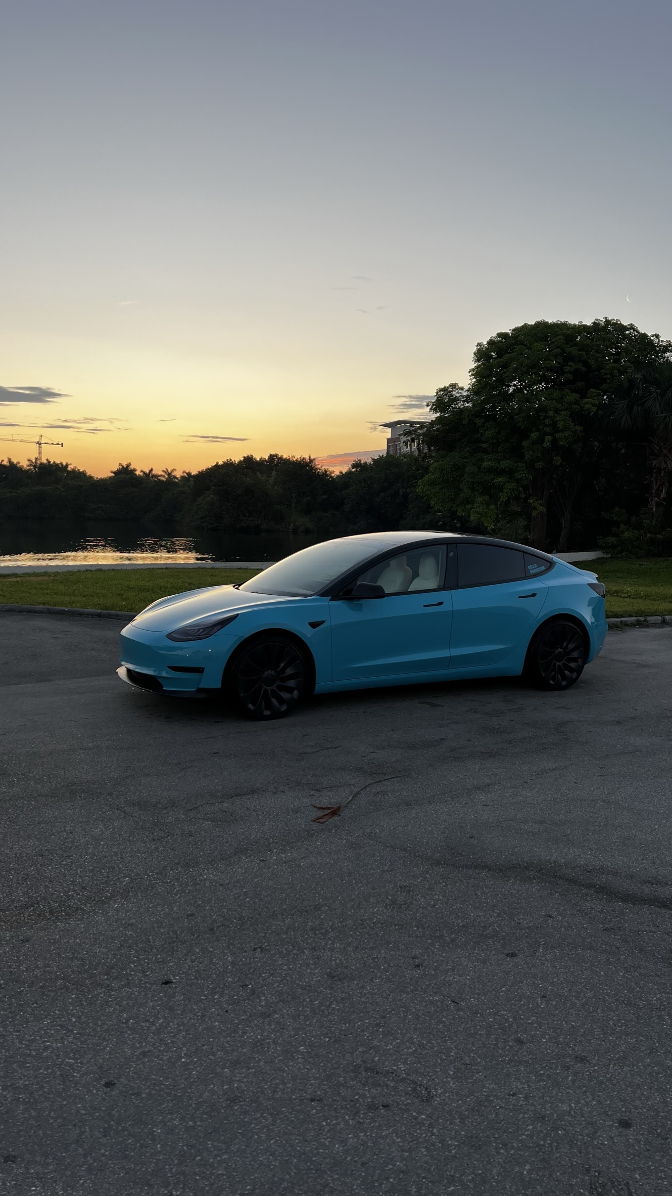 Danielle working on a custom Tesla wrap